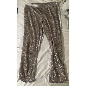 Sparkly & velvet stretchy pants